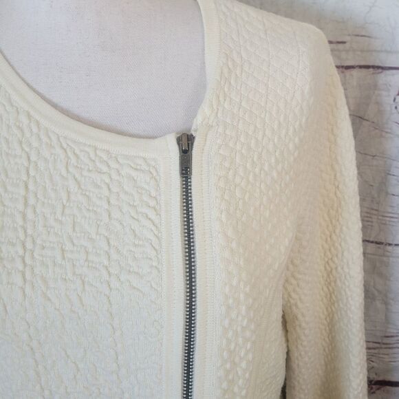 Anthropologie Angel of The North Vero Knit Moto Zip Sweater Size Large - Picture 6 of 8